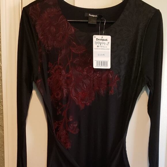 DESIGUAL new, embossed, soft, lined,  midi special Occasion‎  dress - Picture 8 of 8